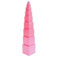 thumbnail image 1 of Montessori Pink Tower Wooden Cubes Beech Wood Sensorial Learning Toy 10 Piece Set, 1 of 9