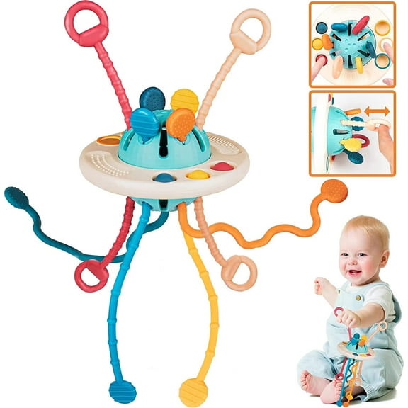 Baby Sensory Montessori Toys for 1 Year Old – Pull String Developmental Toy for Babies 6-12 Months,Toddler Birthday Gift Travel Toy for Boy Girl
