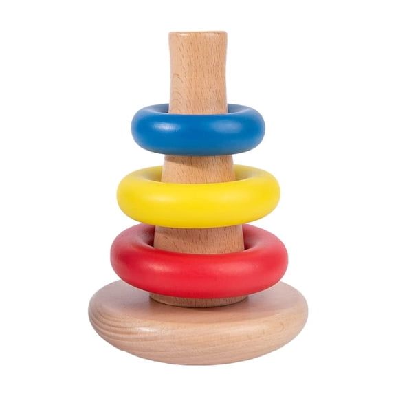 Montessori Rocking Stacker Wooden Baby Toy 6 12 Months Ring Stacking Toddler Toy