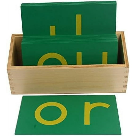 Montessori Sandpaper Lower Case Double Letters, Print with Box
