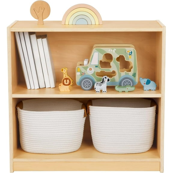 Montessori Shelf and Toy Storage, Compact Toddler Bookshelf for Small Space, Wooden Storage Cabinet Shelves and Kids Bookcase for Classroom, Kindergarten, Kids Room, Playroom.