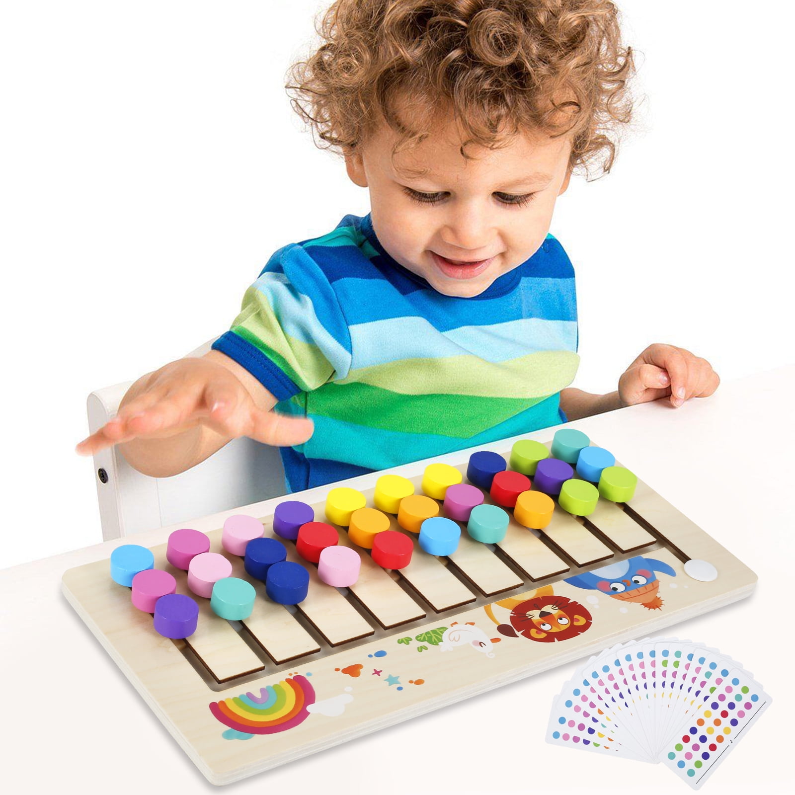 Montessori Slide Puzzle for 3-8 Years Old Wooden Color Matching Puzzle ...