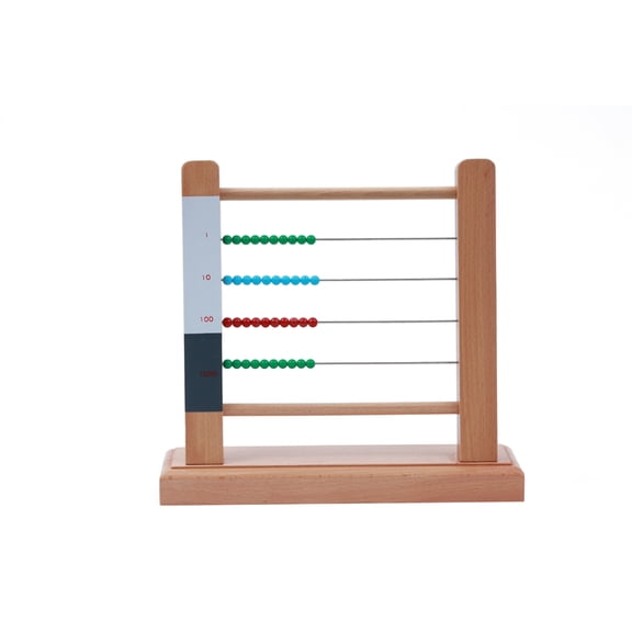 Montessori Small Bead Frame Wooden Math Learning Material Decimal System Counting Toy for Kids Ages 4+