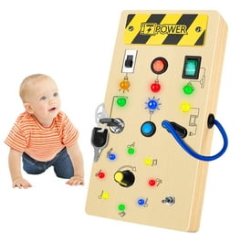 Busy Board for Toddler Custom LED Light Toy Switch Box Kids Control Panel  Baby Sensory Board Wooden Toy Activity Baby Board Spaceship Panel 