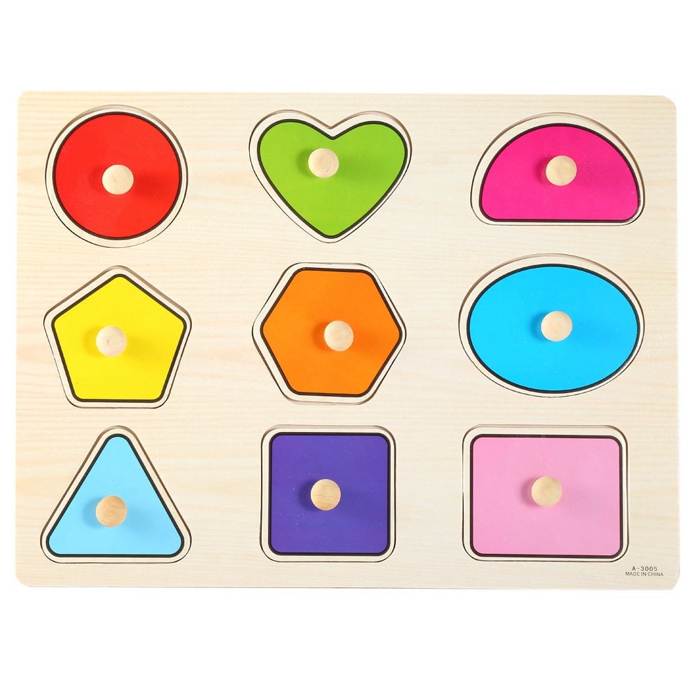 Montessori Toy Multiple Color Baby Puzzle With Board Knob Preschool ...