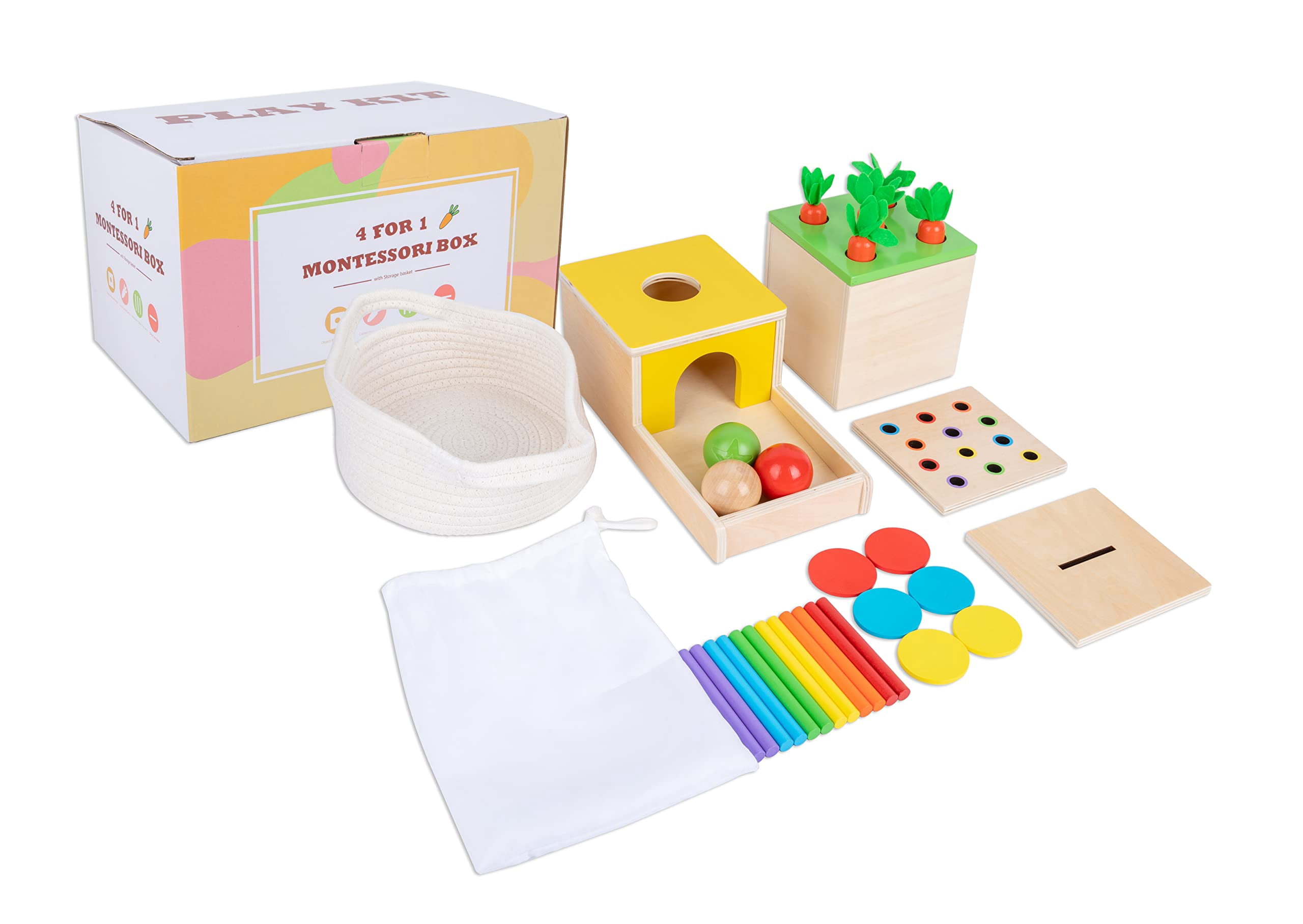 Montessori Toys for 1+ STF9 Year Old Baby Gifts,Play Includes Carrot