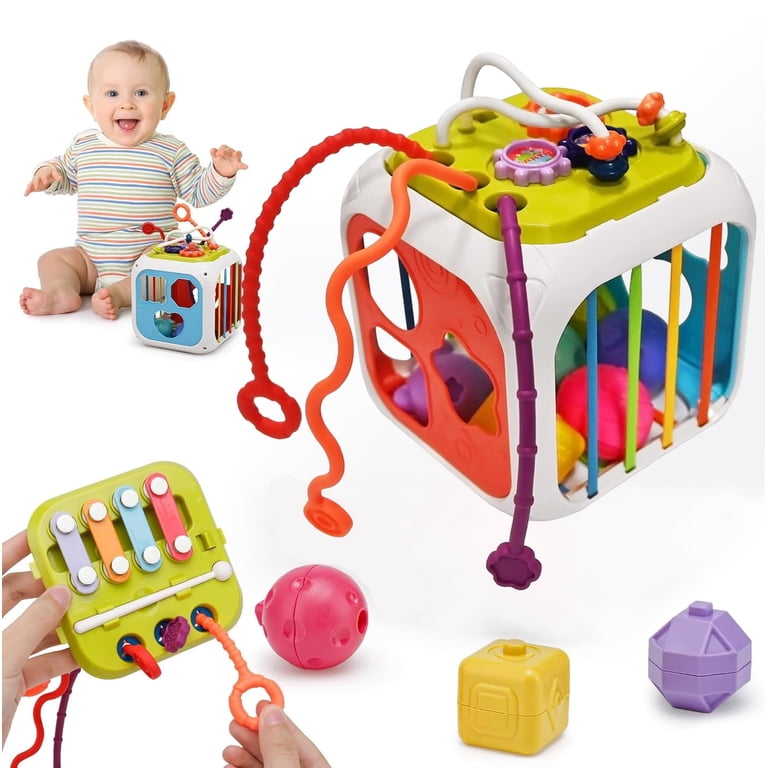 Montessori Busy Cube Activity Toy For Toddlers - 6-in-1 Educational Learning Cube For Baby Boys & Girls