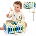 thumbnail image 1 of Montessori Toys for 1 Year Old, Wooden Montessori Learning Toys for Toddler, Hammering Pounding Toy with Xylophone, Dinosaur Toys, Wood Preschool Learning Fine Motor Skills Game, 1 of 8