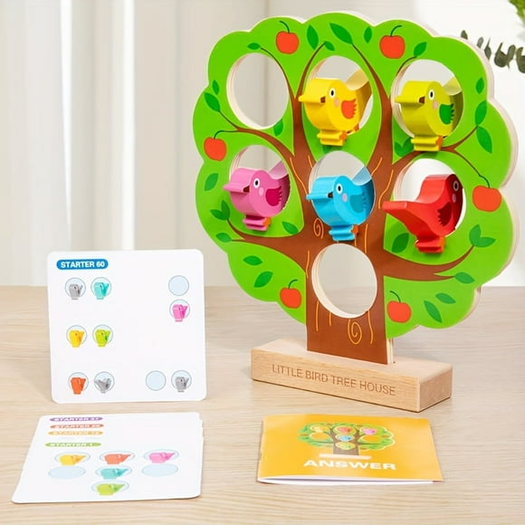 Montessori Toys for 3 4 5 6 Year Old - Montessori Matching Game Toy - Wooden Sensory Toy for Toddlers - Shape Sorting Puzzle for Fine Motor Skills,Hand-Eye Coordination,Color Recognition