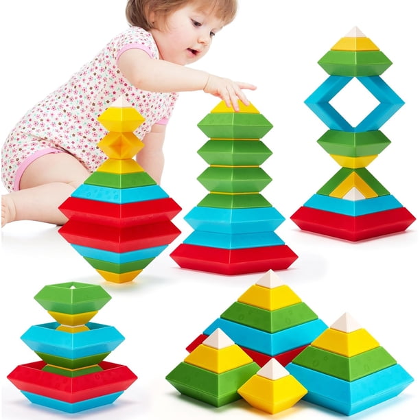 Coogam Fine Motor Building Robot Blocks For 3 4 5 Years Old Kids, Wooden Snap Together Builders, STEM Take Apart Robot Playset, Educational Learning Toy Gift For Boys Girls