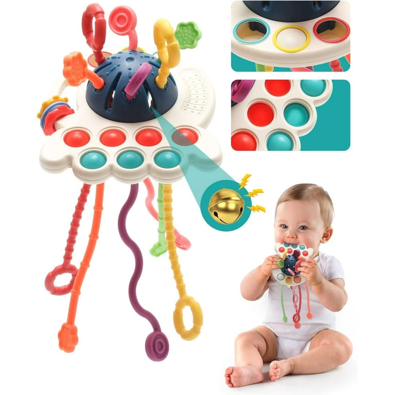 Montessori Toys for Babies Silicone Pull String for 18 Months Shape Sensory Toy for Toddlers 1 3 Years Old Baby Travel Toy and Teething Toys