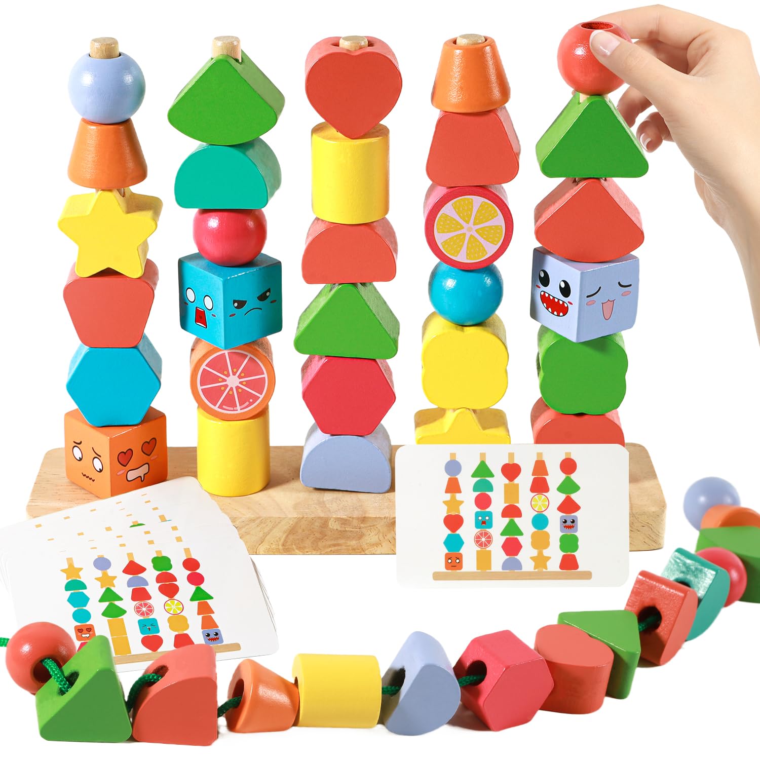 Montessori Toys For Toddlers AIF4 2+ Years Old Toddler, Beads