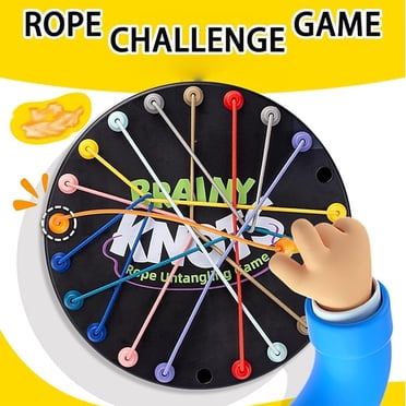 Twisted Rope Puzzle Game - 10 Color Cords Brain Teaser, Knot Untying Strategy Toy For Kids & Adults, Family Party Game