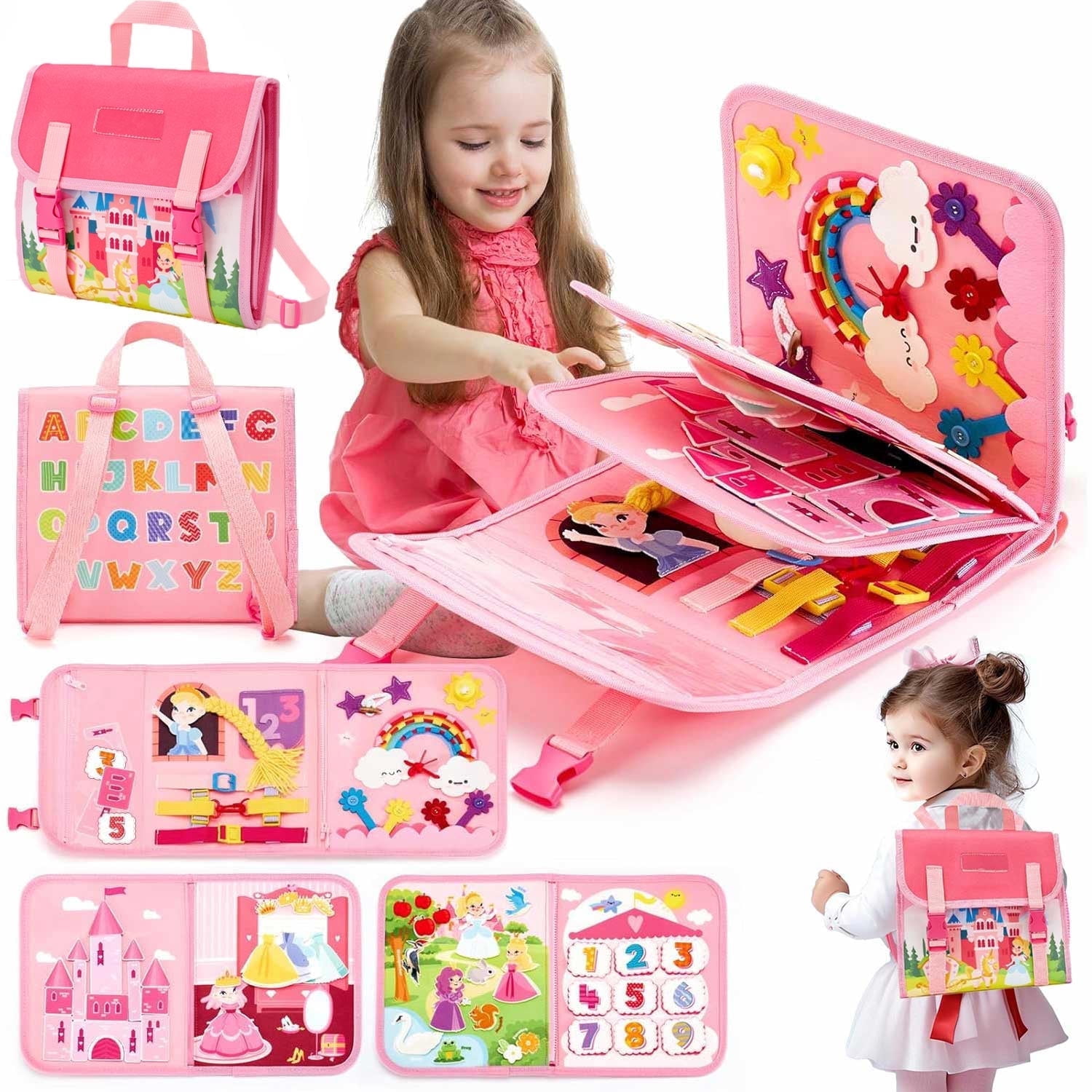 Montessori Busy Board Toy for Toddlers 1-3