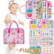Montessori Learning Toys for Toddlers 1-3, Busy Board Toys for Toddler Girls 1 2 3 Year Old, Birthday Gifts Toys for 1 2 3 4 Year Old Girls