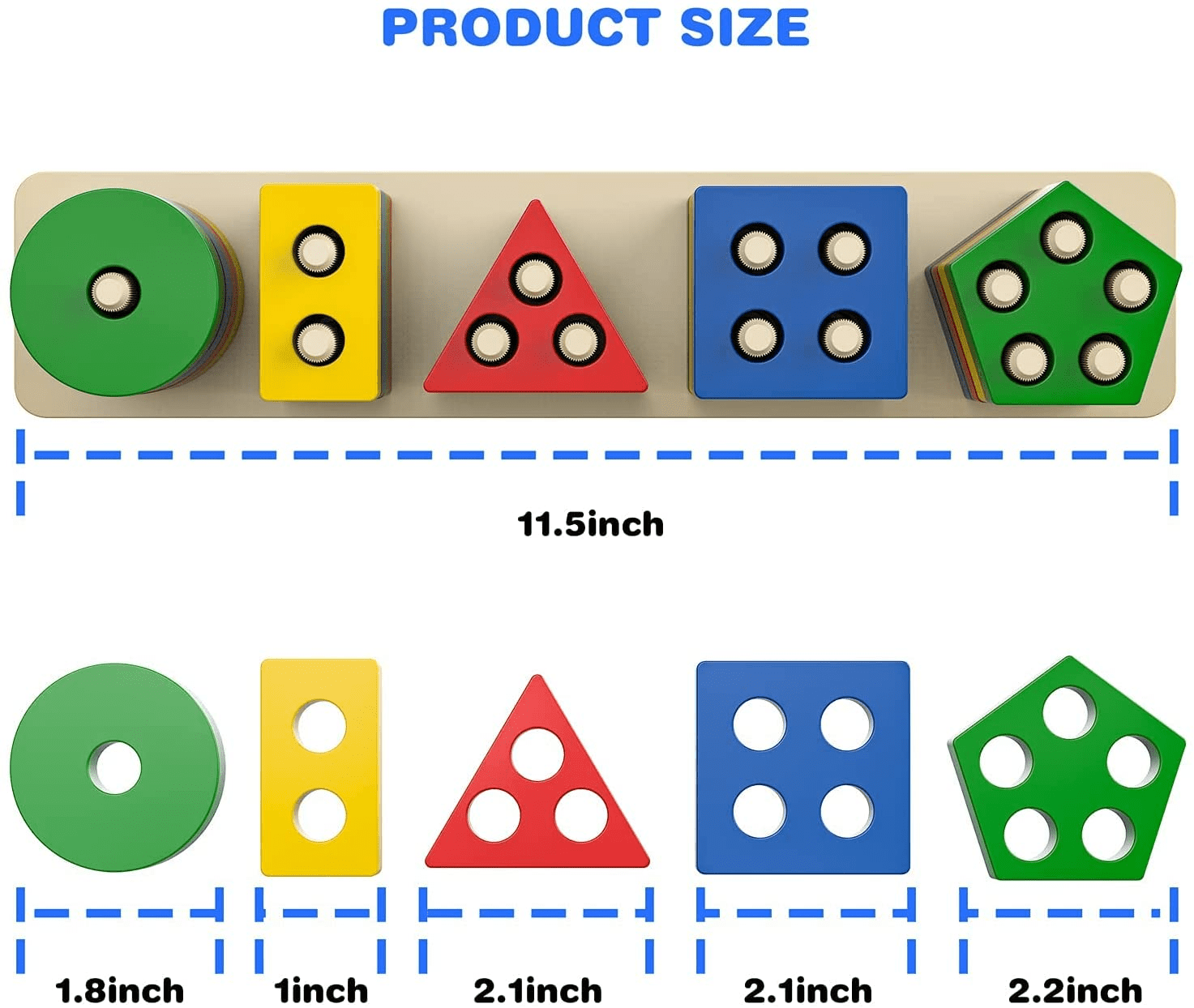 Montessori Toys for 1-3 Year Old, Shape Sorting Wooden Toys, Stacking Toys  for Toddlers 1-3,Toys for 1-4 Year Old Boys Girls, 