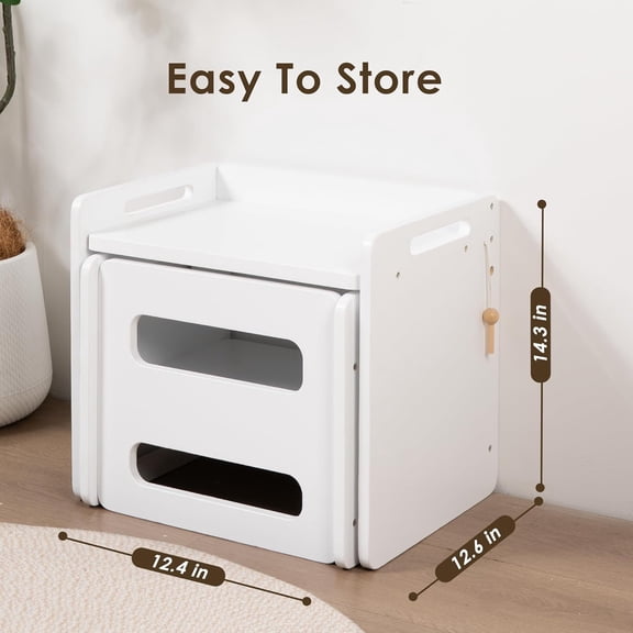 Montessori Weaning Table and Chair Set - Adjustable Design for Toddlers, Ideal for Mealtime, Learning, and Play, White