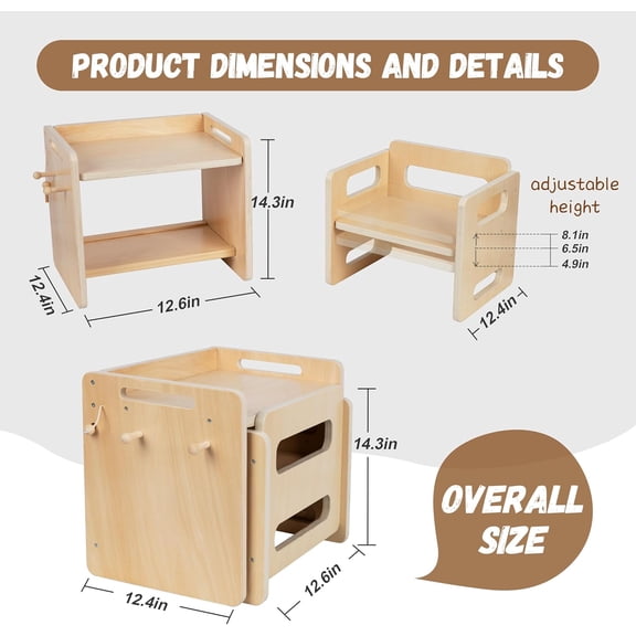 Montessori Weaning Table and Chair Set - Adjustable Design for Toddlers, Ideal for Mealtime, Learning, and Play