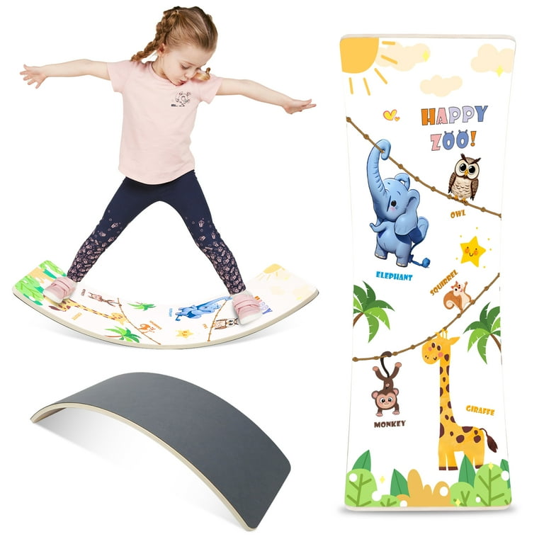 Montessori Wooden Balance Board Rocker Wobble Board for Kids