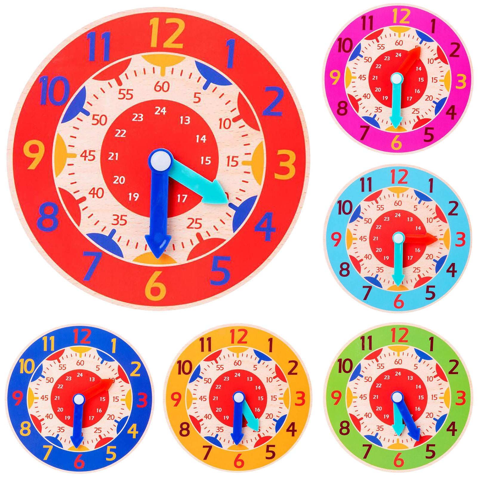Montessori Wooden Clock For Children, Toys With Hours, Minutes And