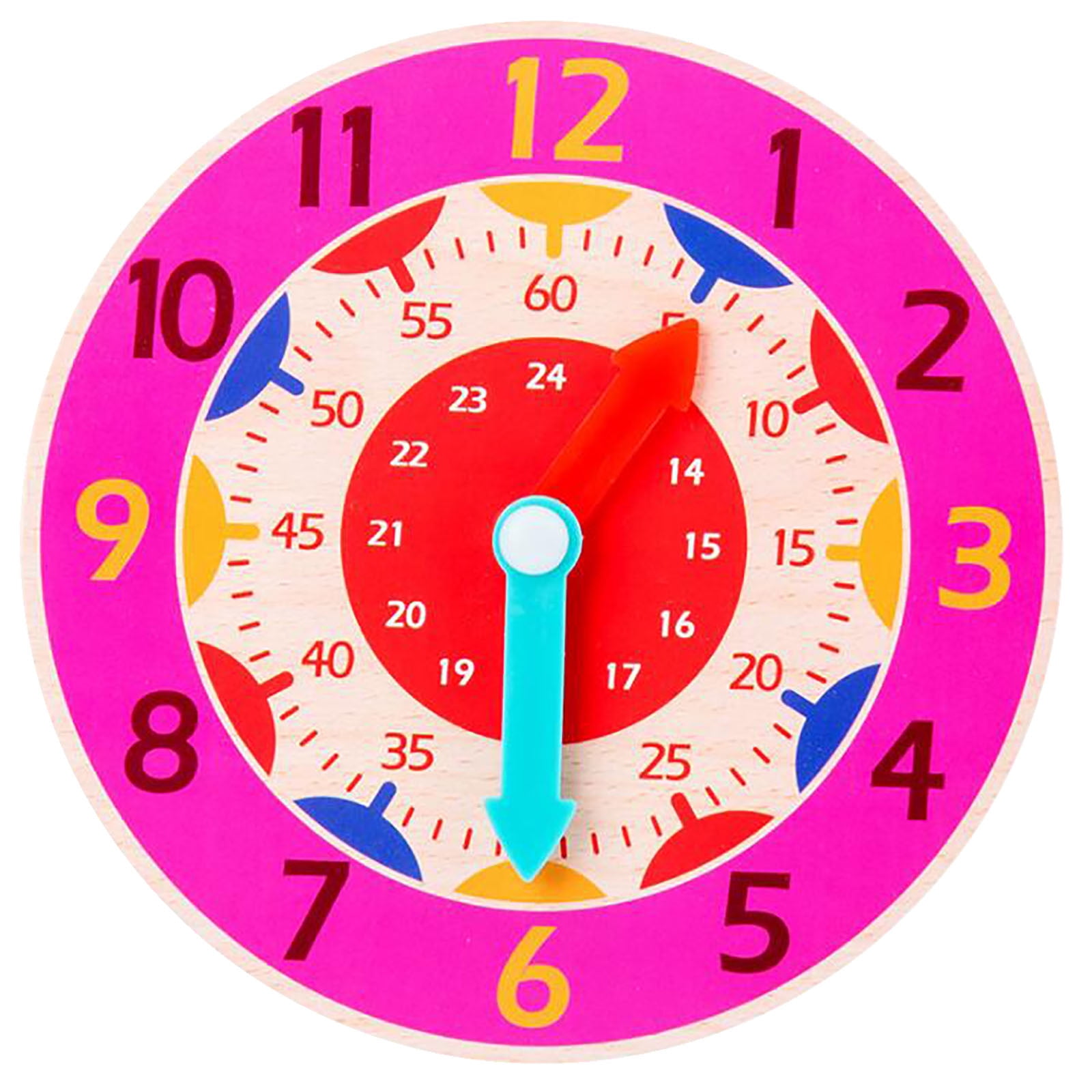 Montessori Wooden Clock For Children Toys With Hours Minutes And Montessori wooden clock for children toys with hours minutes and
