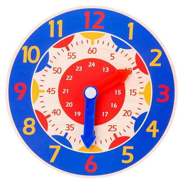 Montessori Wooden Clock For Children, Toys With Hours, Minutes And