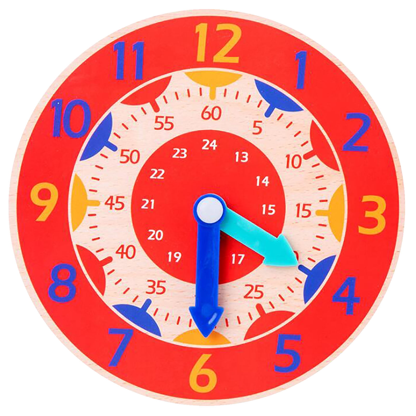Montessori Wooden Clock For Children, Toys With Hours, Minutes And