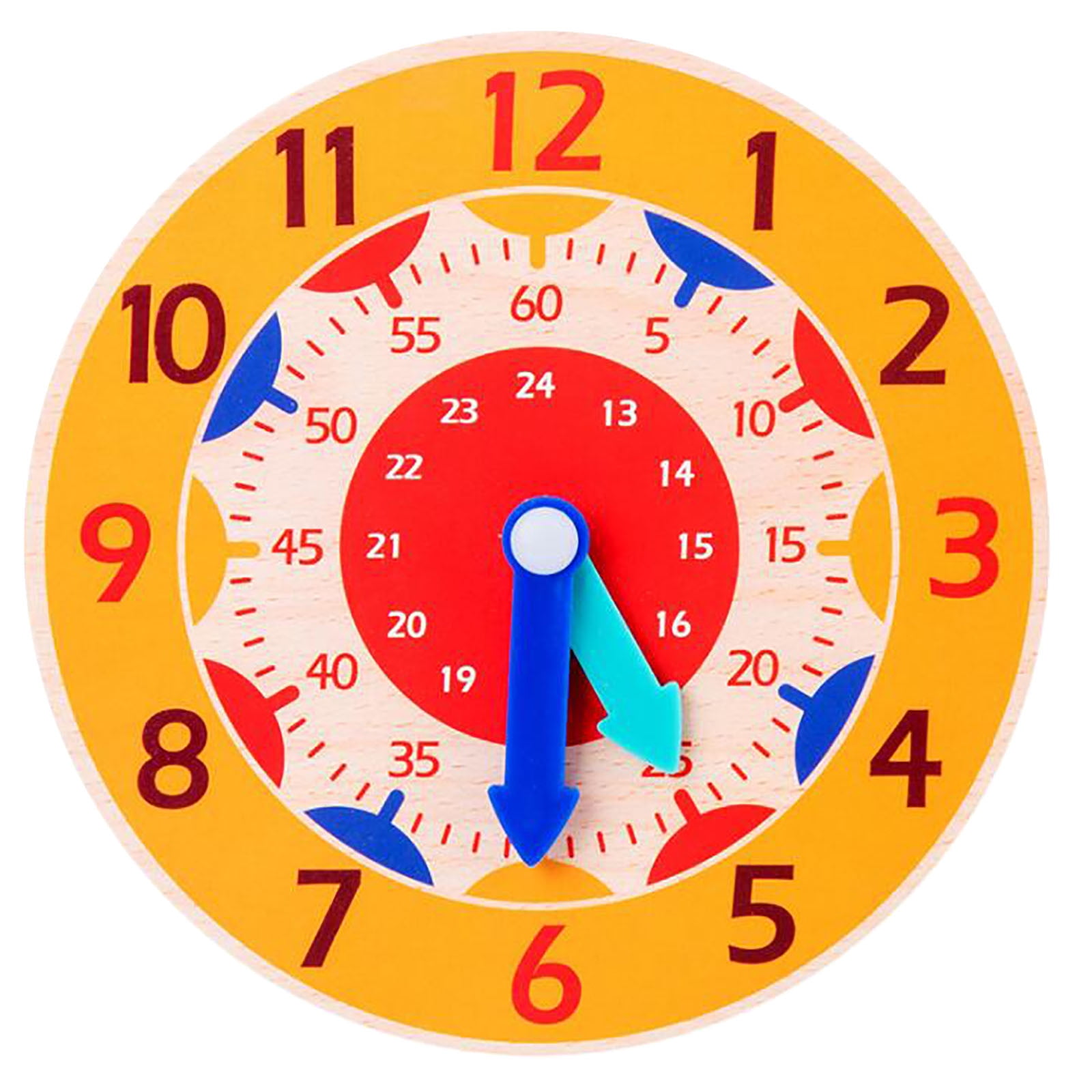 Montessori Wooden Clock For Children, Toys With Hours, Minutes And