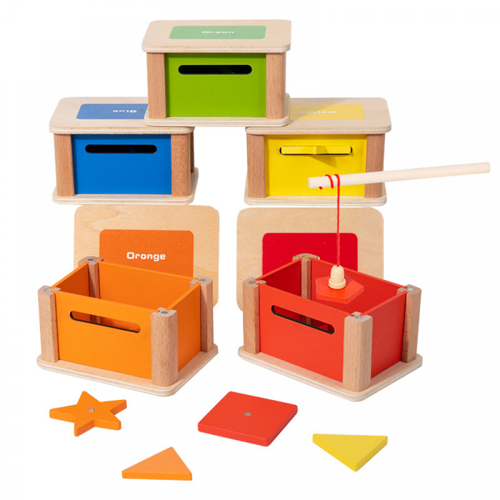 Montessori Wooden Shape Sorting Toy with Storage Box Educational Toy