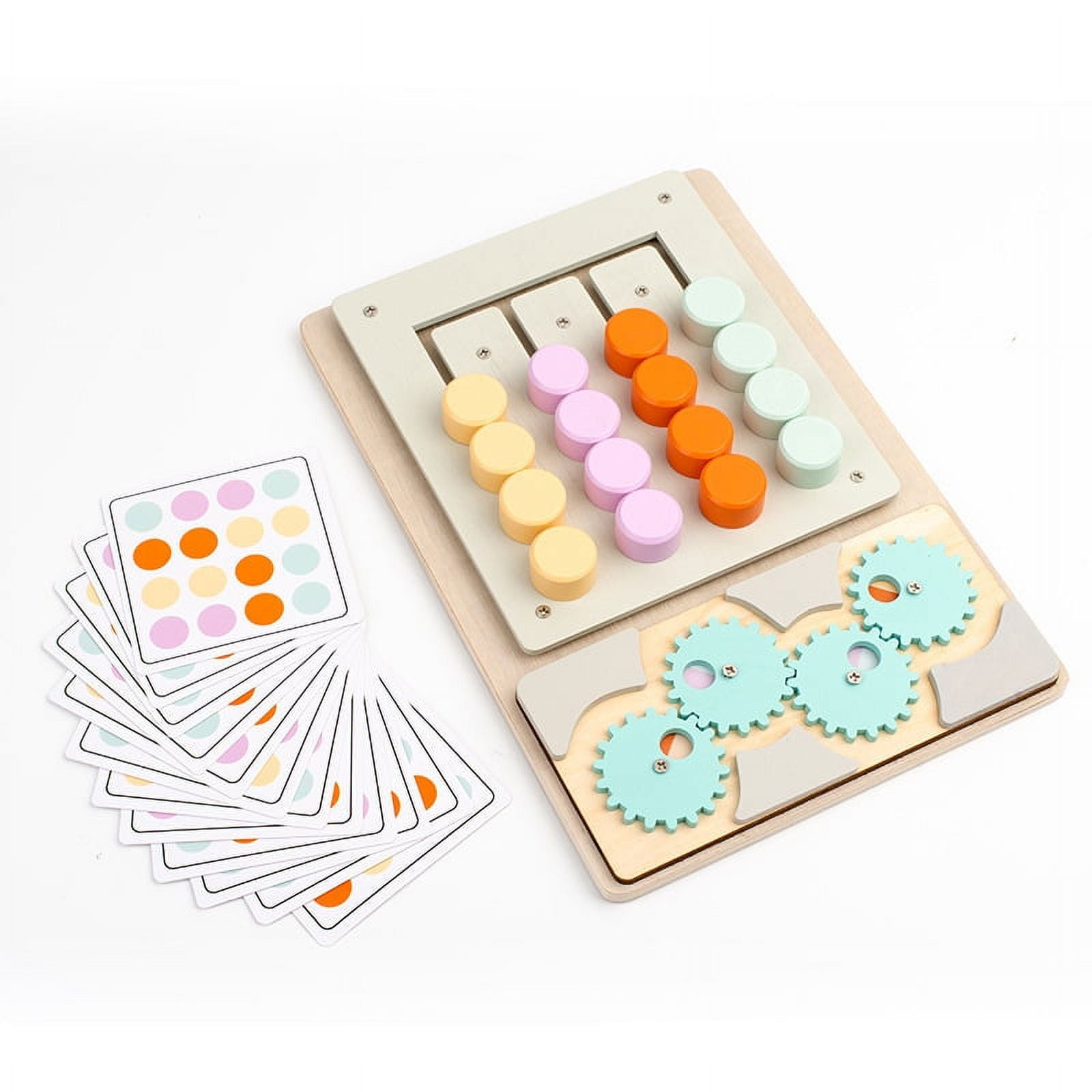 Montessori Wooden Toys Color Matching Kids Game Sliding Puzzle Board ...