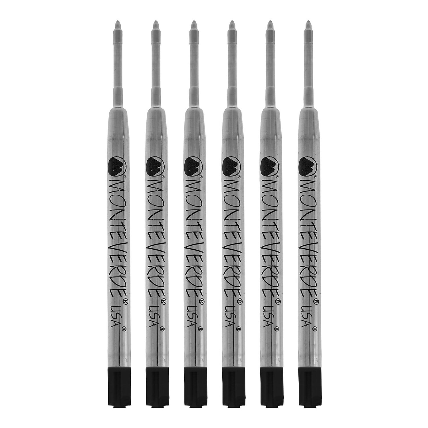 Monteverde Ballpoint Pen Refill Extra Fine Point Black Ink 6 Pack