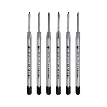 Monteverde Ballpoint Pen Refill Medium Point Black Ink 6 Pack (P133BK)