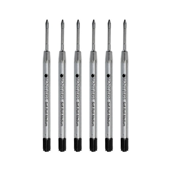 Monteverde Ballpoint Pen Refill Medium Point Black Ink 6 Pack (P133BK)
