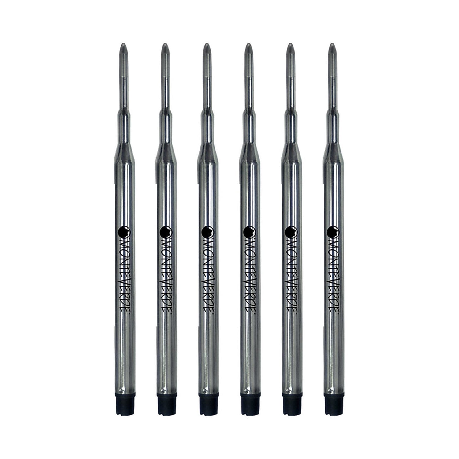 Monteverde Ballpoint Pen Refill Medium Point Black Ink 6 Pack (S133BK)