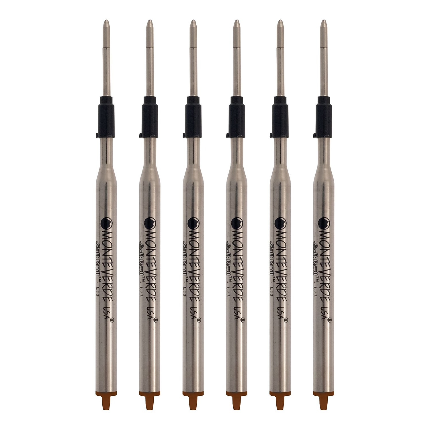 Monteverde Ballpoint Pen Refill Medium Point Brown Ink 6 Pack (L133BN)