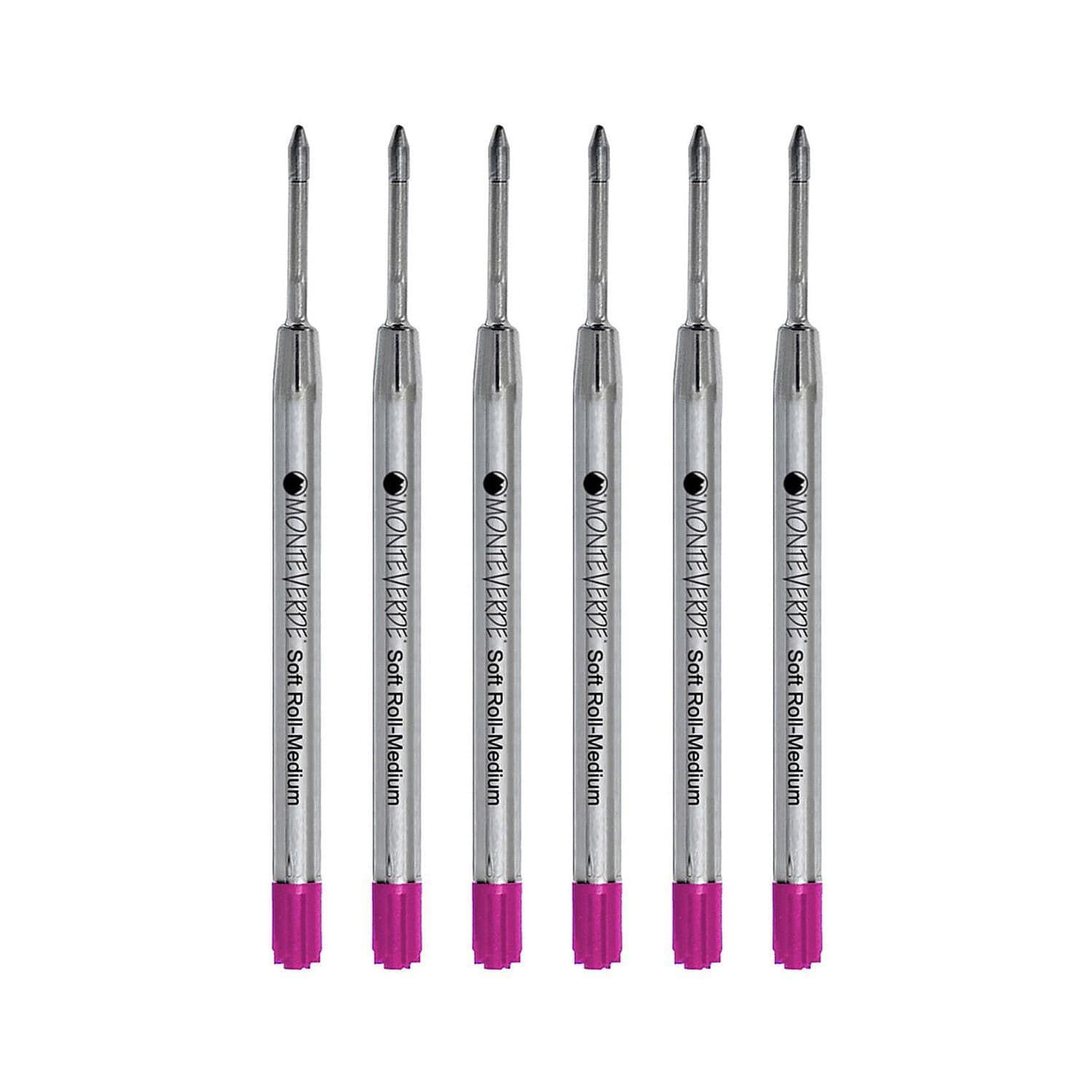 Monteverde Ballpoint Pen Refill Medium Point Pink Ink 6 Pack (P133PK)