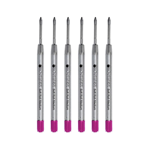 Monteverde Ballpoint Pen Refill Medium Point Pink Ink 6 Pack (P133PK)