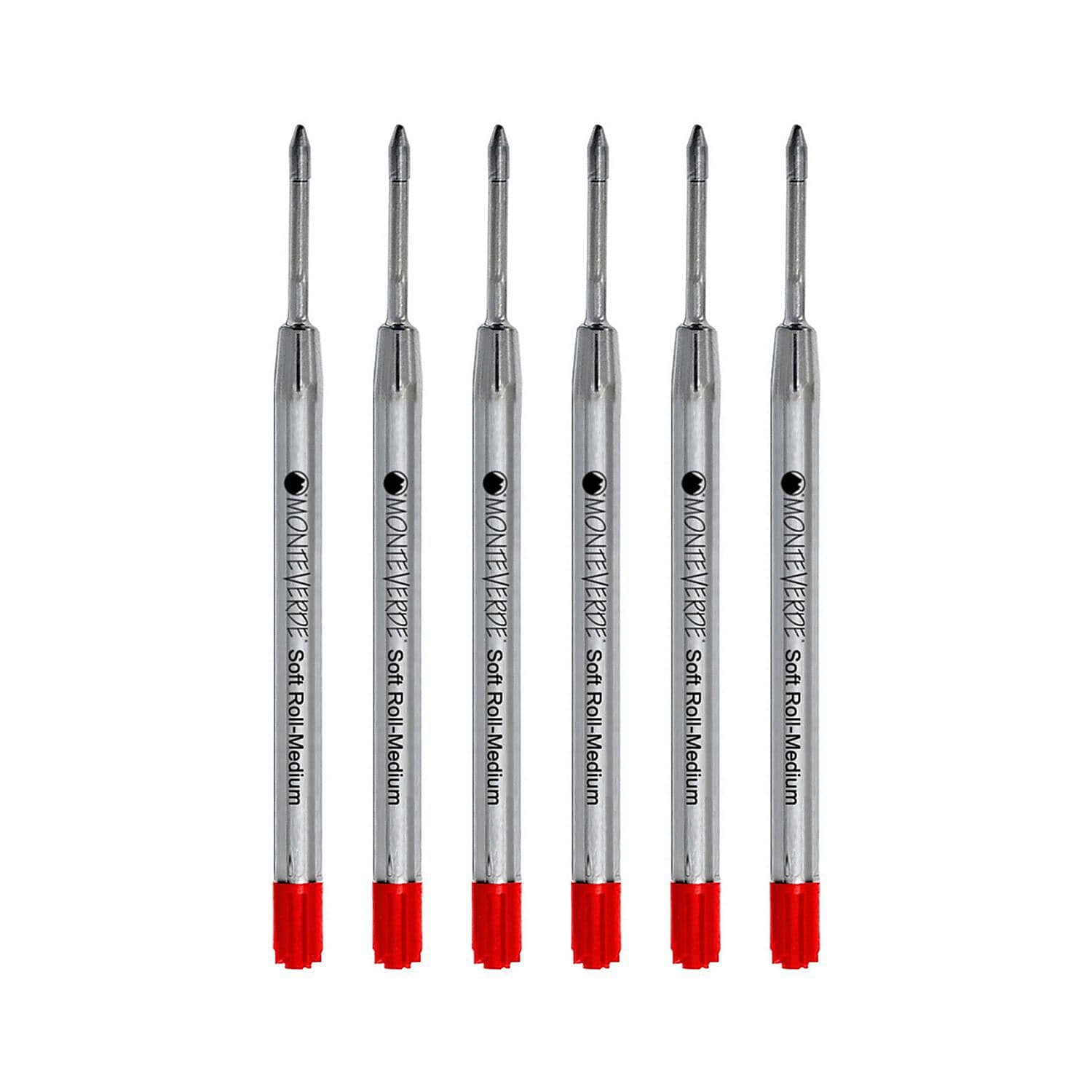 Monteverde Ballpoint Pen Refill Medium Point Red Ink 6 Pack (P133RD)