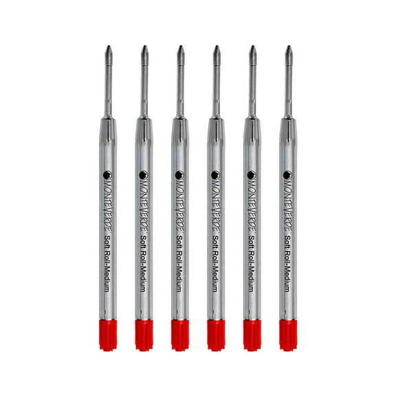 Monteverde Ballpoint Pen Refill Medium Point Red Ink 6 Pack (P133RD)