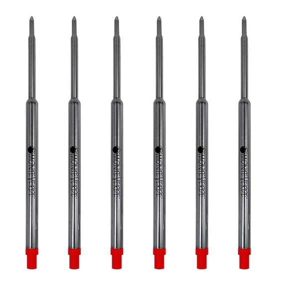 Monteverde Ballpoint Pen Refill Medium Point Red Ink 6 Pack (W133RD)