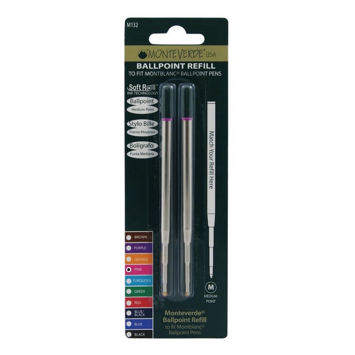 Monteverde® Ballpoint Refills For Montblanc Ballpoint Pens, Medium