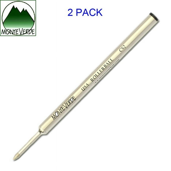 Monteverde C22 Rollerball Refill for Cross Rollerball Pens - Black, Fine, 2 Pack (C222BK)