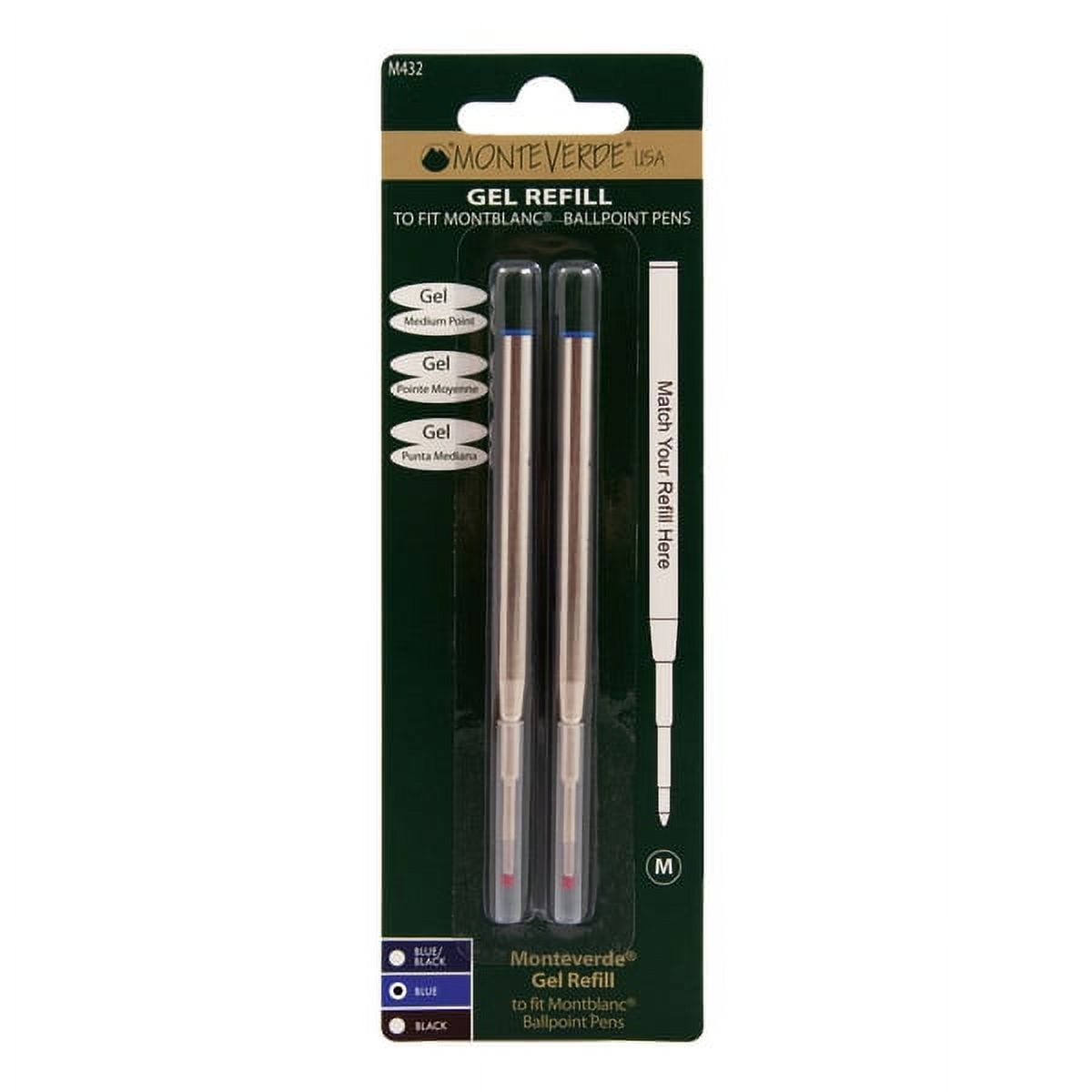 Monteverde® Capless Gel Refills For Montblanc® Ballpoint Pens, Medium