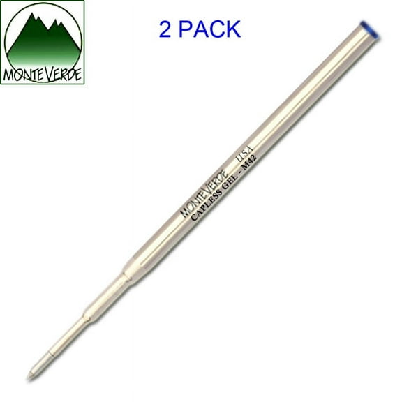 Monteverde M42 Capless Gel Refill to Fit Montblanc Ballpoint Pens - Blue, Fine, 2 Pack (M422BU)
