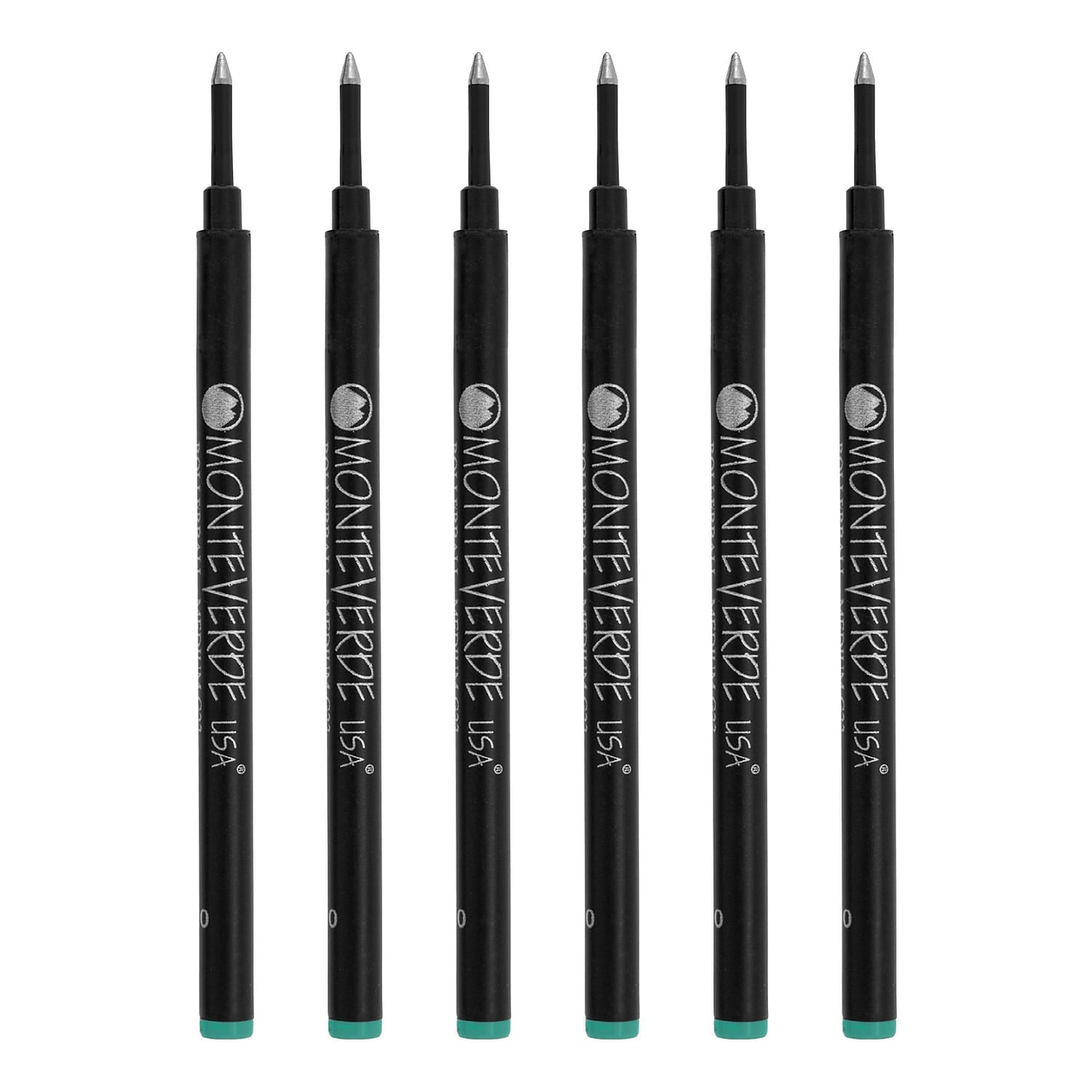 Monteverde Medium Rollerball Refill For Most Rollerball Pens 6/Pack Turquoise G233TQ