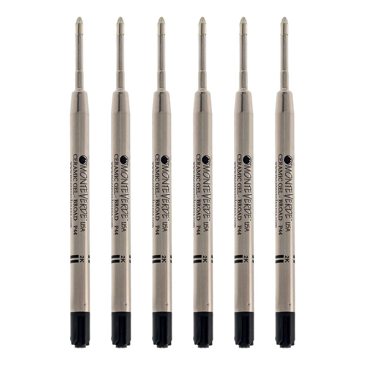 Monteverde Monteverde Ballpoint Pen Refill Broad Point Black Ink 6 Pack (P443BK)