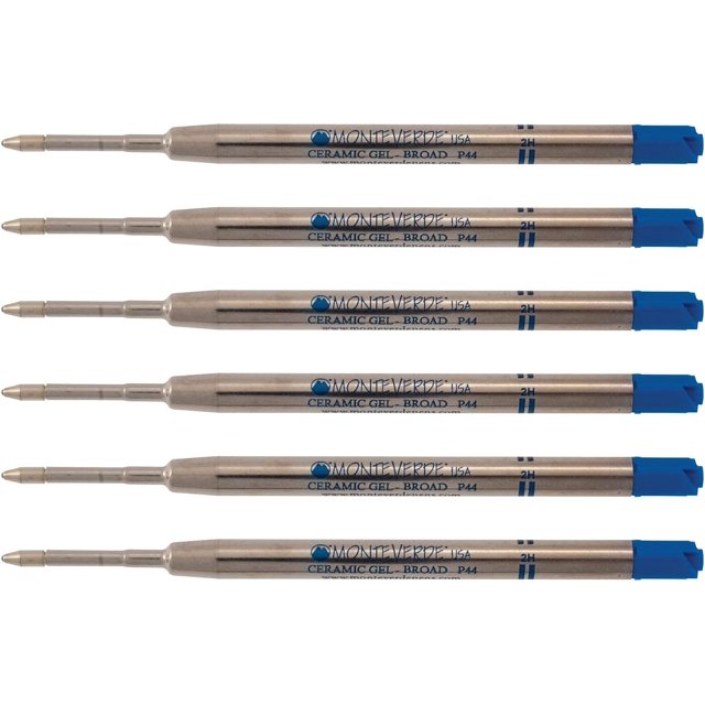 Monteverde Monteverde Ballpoint Pen Refill, Broad Point, Blue Ink, 6
