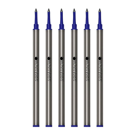 Monteverde Monteverde Rollerball Pen Refill Broad Point Blue Ink 6 Pack (W243BU)