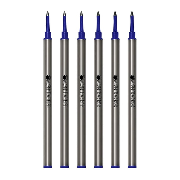 Monteverde Monteverde Rollerball Pen Refill Broad Point Blue Ink 6 Pack (W243BU)