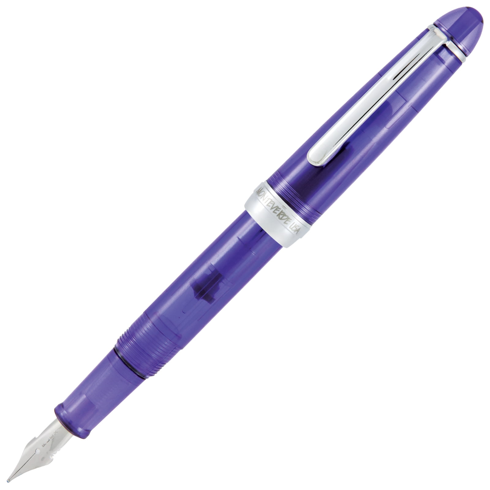 Monteverde Monza 3 Set Crystal Clear Fountain Pen, Purple